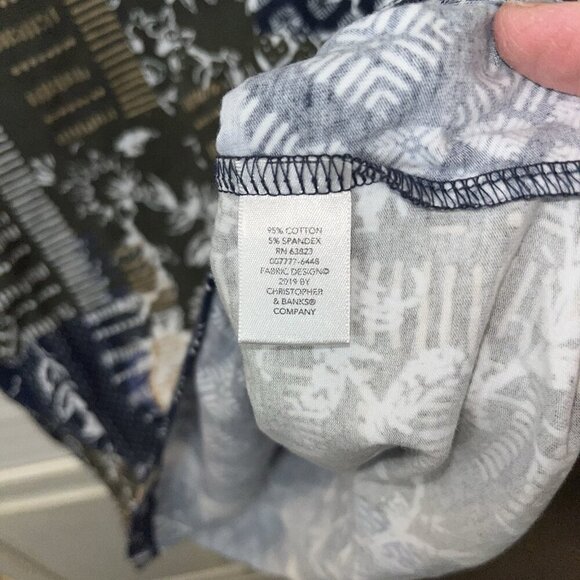 Christopher & Banks Patchwork Blue Green Brown 3/4 Sleeve Top Size Large NWOT - Picture 3 of 4